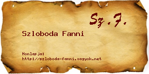 Szloboda Fanni névjegykártya