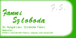 fanni szloboda business card